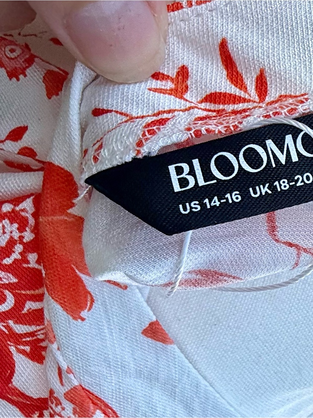bloom White Blouse with Coral-Red Floral Print
